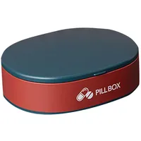 Reise Pillenbox Kunststoff Pillen-Organizer 6 Fächer Tragbare Pillendose Vitamindose Vitamin-Behälter Mini Tablettendose Tablettenbox Medikamentenbox (Rot)