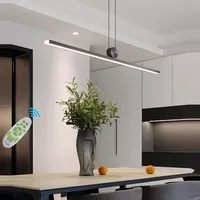 Esszimmerlampe Hängelampe Esstisch LED Pendelleuchte Dimmbar Hoehenverstellbar Linear Designer Küchenlampe Modern Schwarz Hängend Lampe Für Couchtisch Büro Wohnzimmer Deckenleuchte (L100CM)