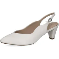 CAPRICE Damen Slingpumps aus Leder Spitz, Weiß (White Perlato), 38.5 EU - 38.5 EU