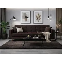 Beautysofa Schlafsofa Bamako 3 Sitzer Sofa mit Schlaffunktion & Bettkasten, Sofa Wohnzimmer Liegefläche: 187 x 115 cm, Sofa im skandinavischen Stil braun