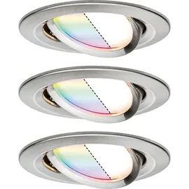 Paulmann LED Einbauleuchte 3er Set Nova Plus Coin 3x5,2W rund Eisen gebürstet