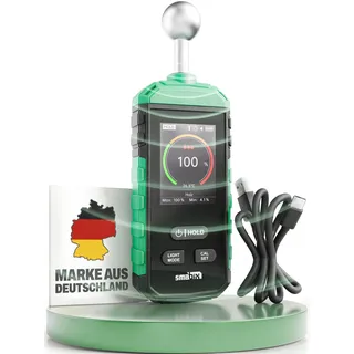 Smabix® Feuchtigkeitsmessgerät Wand I USB-C Akku, präzise Messung I geeignet für Holz, Beton, Granit, Gips – Profi Gerät - inkl. Taschenlampe, Feuchtemessgerät, Holzfeuchtemessgerät, Humidity Meter