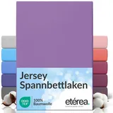 etérea Himmlische Qualität Spannbettlaken Jersey-Baumwolle 140 x 200 - 160 x 200 cm lila