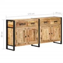 vidaXL Sideboard 172x35x80 cm Mango Massivholz