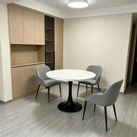 stilvora Küchentisch Ø 80 cm weiß/schwarz