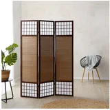 Homestyle4u 3-tlg. Paravent in Braun 132x175 cm 62