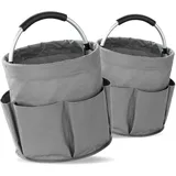 Maximex Universal Reinigungs Caddy, 16 l, Anthrazit, 2er Set, mit 6 Außentaschen für Schwämme und Tücher
