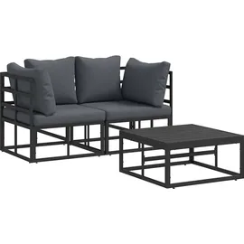 vidaXL Garten-Lounge-Set 3-tlg. schwarz