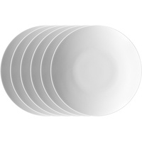 Thomas Loft by Rosenthal Weiß 6er Set Frühstücksteller 22 cm zeitlos moderne Coup Teller aus Porzellan in Rillenrelief Optik perfekt kombinierbar