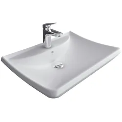 Alpenberger Waschbecken | Keramikbecken mit Nanobeschichtung | Aufsatz- & Hängewaschbecken | Waschtisch Bad & Gäste-WC | Handwaschbecken mit Überlauf