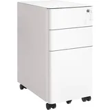 Songmics Rollcontainer weiß 3 Auszüge 30,0 x 46,0 x 59,2 cm