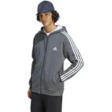 Fleece 3-Stripes Full-Zip Hoodie Grey Heather XXL