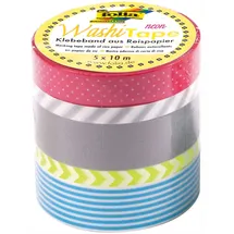 Folia Washi Tape Neon Gelb 5 Rollen
