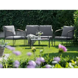 Beliani Gartensofa Set Loungeset grau/schwarz/braun