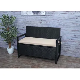 Mendler HWC-F39 2er Sitzbank 120 x 60 x 85 cm Beige