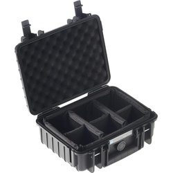B+W Outdoor-Koffer Typ 1000 – RPD mit Facheinteilung (Fotokoffer, 4.10 l), Kameratasche, Schwarz