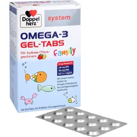 Doppelherz System Omega-3 Family Gel-Tabs 60 St. Erdbeere