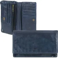 Bear Design Damen Geldbörse 14 Kartenfächer Portemonnaie Geldbeutel Leder dunkelblau - blau