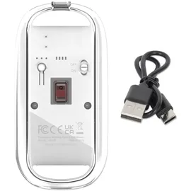 Manhattan Funkmaus USB-A 4Tasten RGB LED weiß transparent