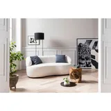 SalesFever Nierensofa Bouclé Stoff 2-Sitzer Weiß