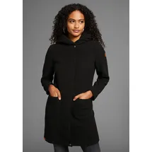KangaROOS Kurzmantel KANGAROOS, Damen, Gr. 42, schwarz, Web, Obermaterial: 90% Polyester, 10% Viskose. Futter: 100% Polyester, unifarben, normal hüftbedeckend, Mäntel Kurzmantel, mit großer Kapuze ideal für den Übergang