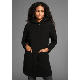 KangaROOS Kurzmantel KANGAROOS, Damen, Gr. 42, schwarz, Web, Obermaterial: 90% Polyester, 10% Viskose. Futter: 100% Polyester, unifarben, normal hüftbedeckend, Mäntel Kurzmantel, mit großer Kapuze ideal für den Übergang