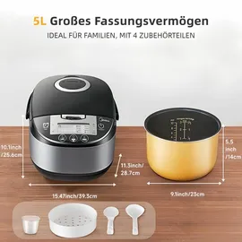 Midea Reiskocher Schwarz/Silber 5,0 l