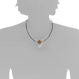 Ostsee-Schmuck Collier Bernsteinkugel 16 mm Silber