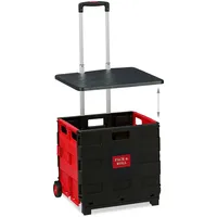 Relaxdays Einkaufstrolley klappbar, bis 35 kg, 50 l Kiste,