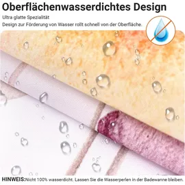 lerores Duschvorhang Blumen 180 x 200 cm wasserabweisend