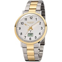 Regent Metall Herren Uhr FR-245 Analog-Digital Armbanduhr silber Funkuhr D2URFR245