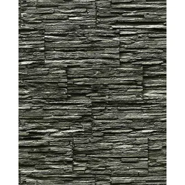 EDEM 1003-34 Tapete Steintapete hochwaschbar 10,05 m x 0,53 m 5,33 m2 Schwarz/Grau