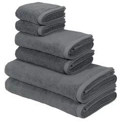 Handtuch Set »Lana, Handtuch in Premium Qualität 600g/m2«, Set, 6 tlg Frottier, hochwertig, stilvoll, weich, extra schwere, flauschige Hotel-Qualität, 86621865-0 rubber 6 tlg.