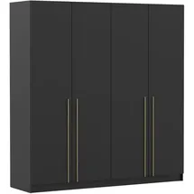 imoebel24 Drehtürenschrank 200 x 210 x 57 cm Schwarz
