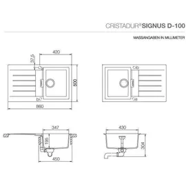 Schock Signus D-100 Unterbau magma + Excenterbetätigung