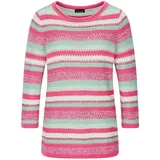 GOLDNER Rundhalspullover mit Ringel-Muster Pink 50