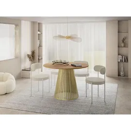 WFL GROUP Esstisch Ø 100 cm braun
