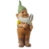 MARELIDA Gartenzwerg SKALLI Zwerg mit Gartenschere Dekofigur Resin Gartenfigur Gnom 29cm