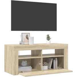 vidaXL TV-Schrank mit LED-Leuchten 90x35x40 cm Braun Holz