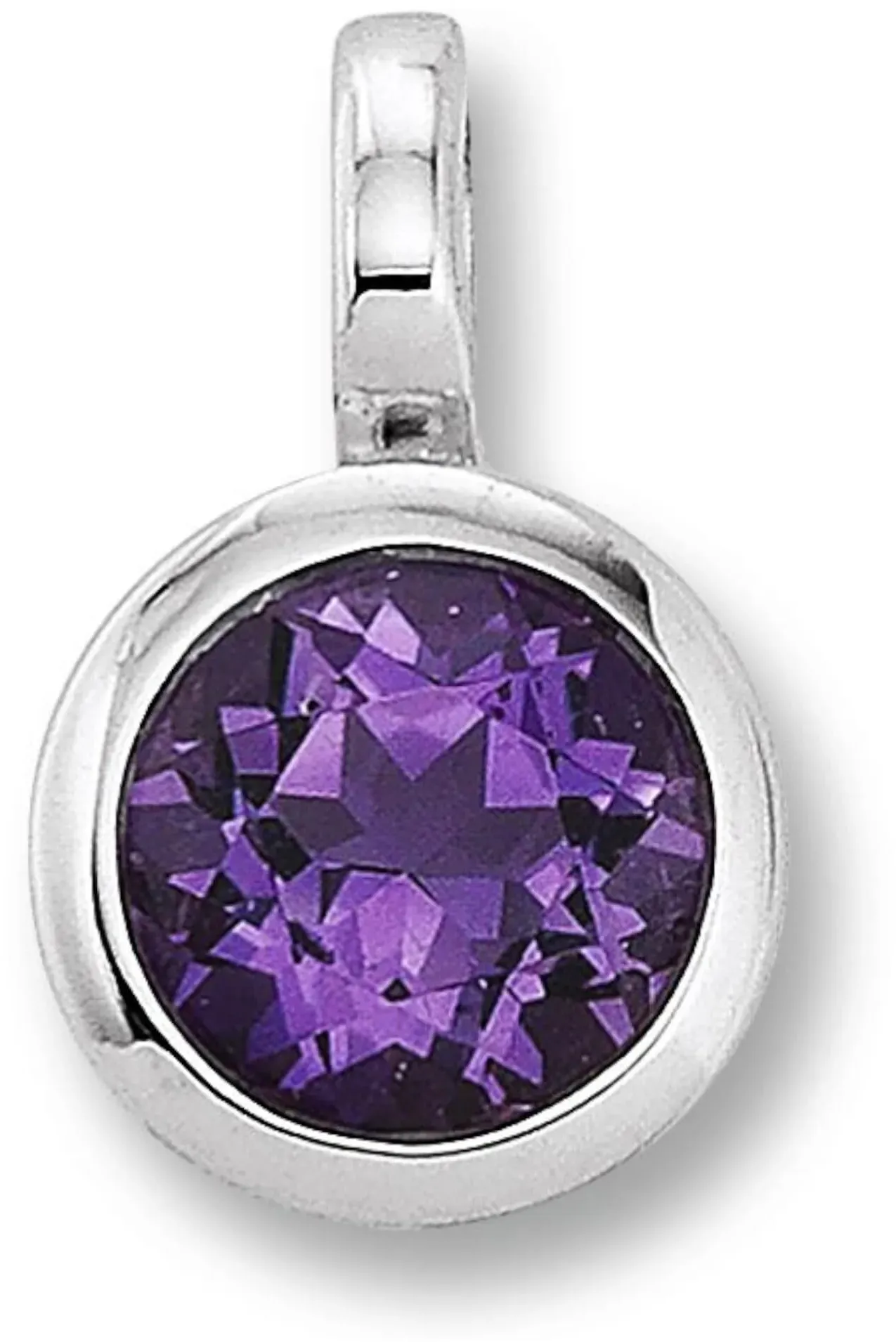 Ketten-Anhänger ONE ELEMENT "Amethyst Zarge Anhänger aus 333 Weißgold" Schmuckanhänger Gr. Weißgold 333, silberfarben (silber) Damen Gold Schmuck Zarge