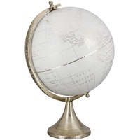 GILDE Deko Objekt Globus aus Aluminium - Accessoire und Dekoration Wohzimmer - Geschenk - Farbe: Creme Gold - Höhe 46 cm