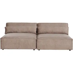 2-Sitzer Sofa hellbraun ohne Armlehnen HELLNAR