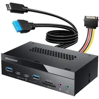 GRAUGEAR Multi Frontblende 8-Fach + Kartenleser USB,SD,Micro Multimedia-Technik HUBs