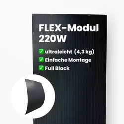 220Wp flexibles fullblack Solarmodul von PureSolar