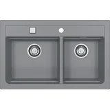 ALVEUS Atrox 50 links Granit grau 790 x 500 mm Handbetätigung