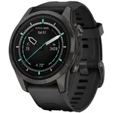 42 mm schwarz/carbongrau Titan mit Silikonarmband