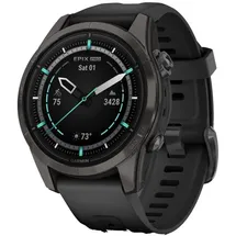 Garmin Epix Pro (Gen 2) Sapphire 42 mm schwarz/carbongrau Titan mit Silikonarmband