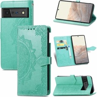 König Design Hülle Handy Schutz für Google Pixel 6 Pro Case Flip Cover Tasche Etuis Bumper (Pixel 6 Pro), Smartphone Hülle, Grün