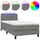 vidaXL Boxspringbett mit Matratze & LED Dunkelgrau 90x200 cm Stoff