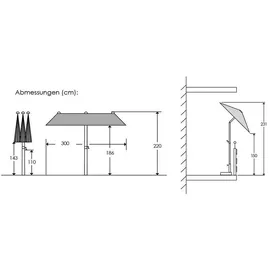 Schneider Schirme Salerno 300 x 150 cm apfelgrün inkl. Schutzhülle